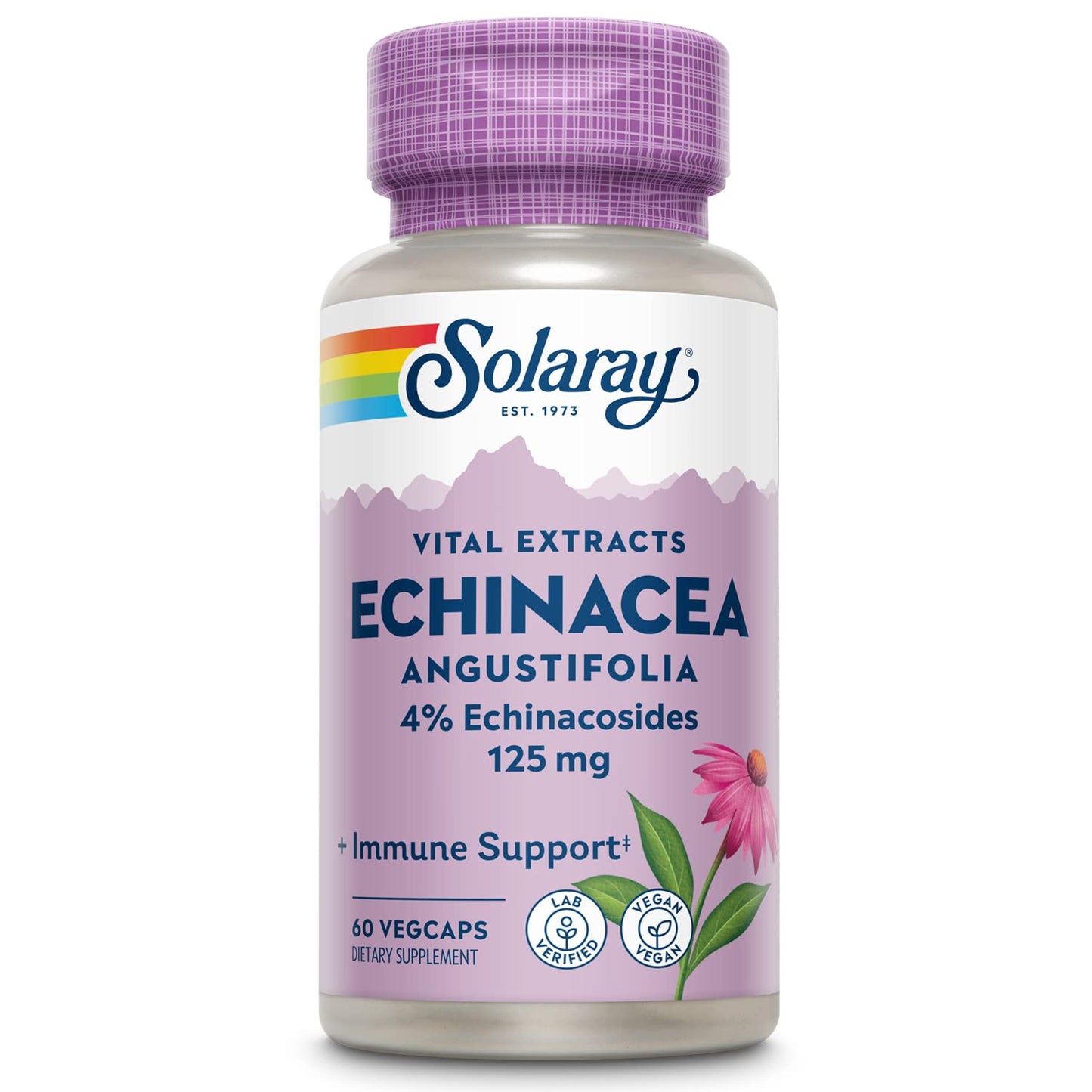 Solaray Echinacea Angustifolia Root Extract 125 mg Capsule, 60 VegCaps