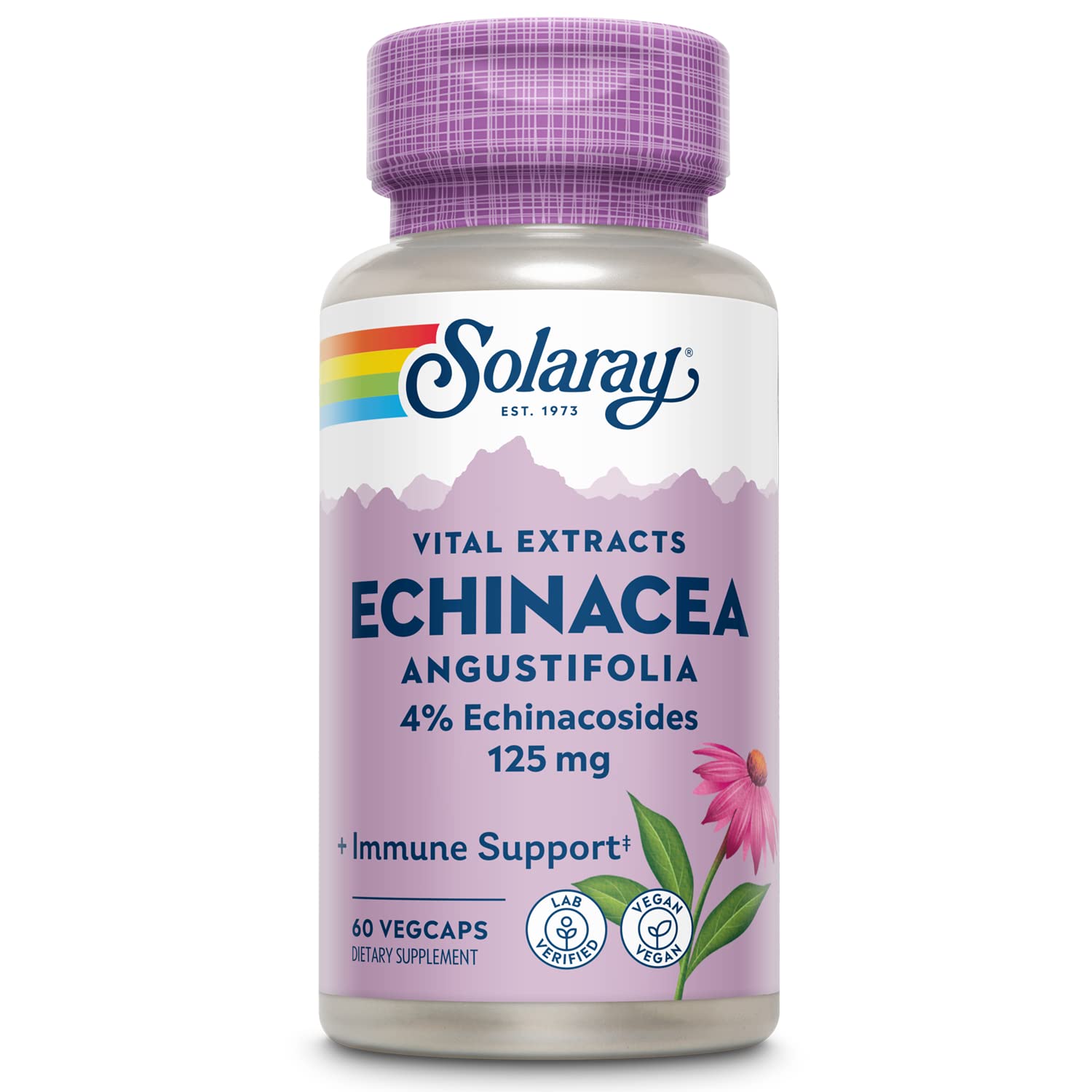 Solaray Echinacea Angustifolia Root Extract 125 mg Capsule, 60 VegCaps