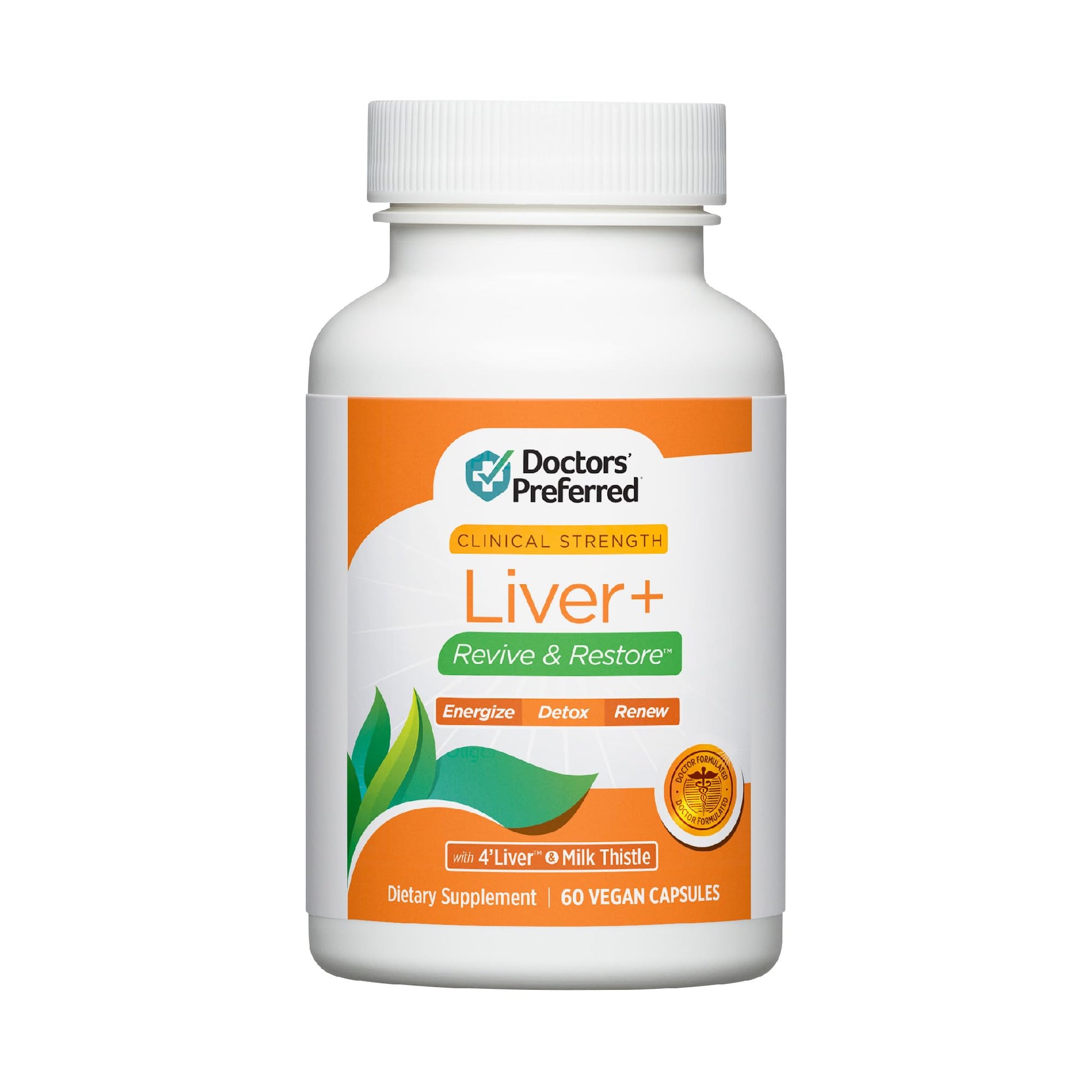 DOCTORS' PREFERRED Liver+ Revive & Restore with Milk Thistle Supplement Capsules, 60 Count