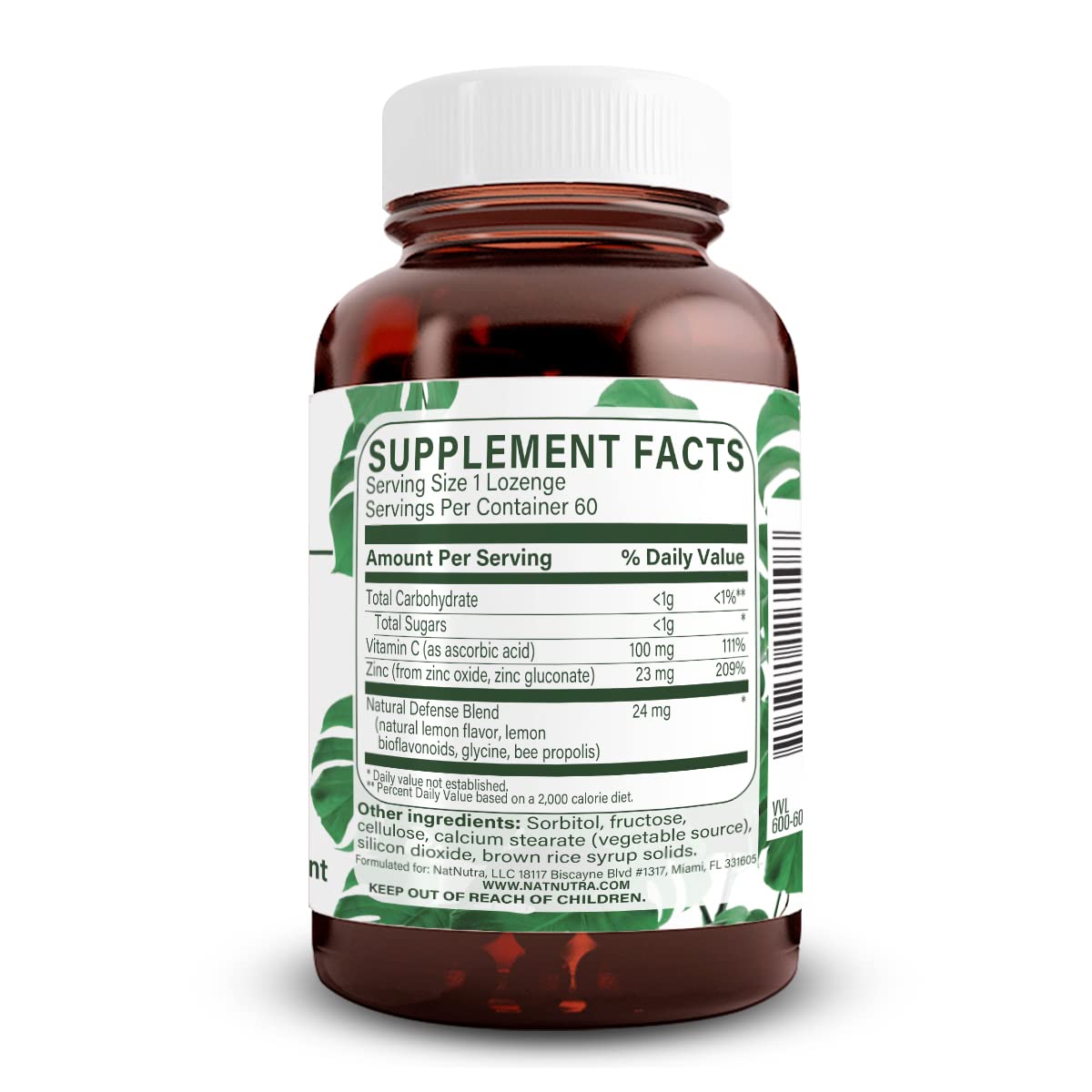 Natural Nutra Zinc Lozenges with Vitamin C, Lemon Flavor, 60 Lozenges