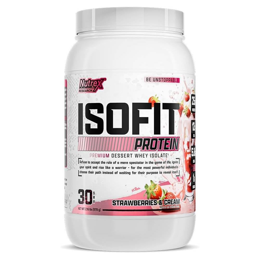 Nutrex Research IsoFit Whey Protein Powder Instantized 100% Whey Protein Isolate, 30 Servings