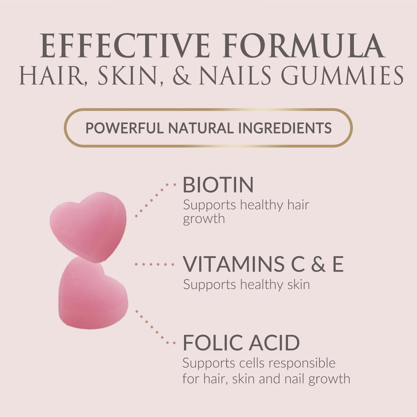 Nature's Nutrition Hair Vitamins with Biotin 5000 mcg per Serving Gummies - Sugar Free - Supports Hair and Nails - Vegetarian - 120 Gummies