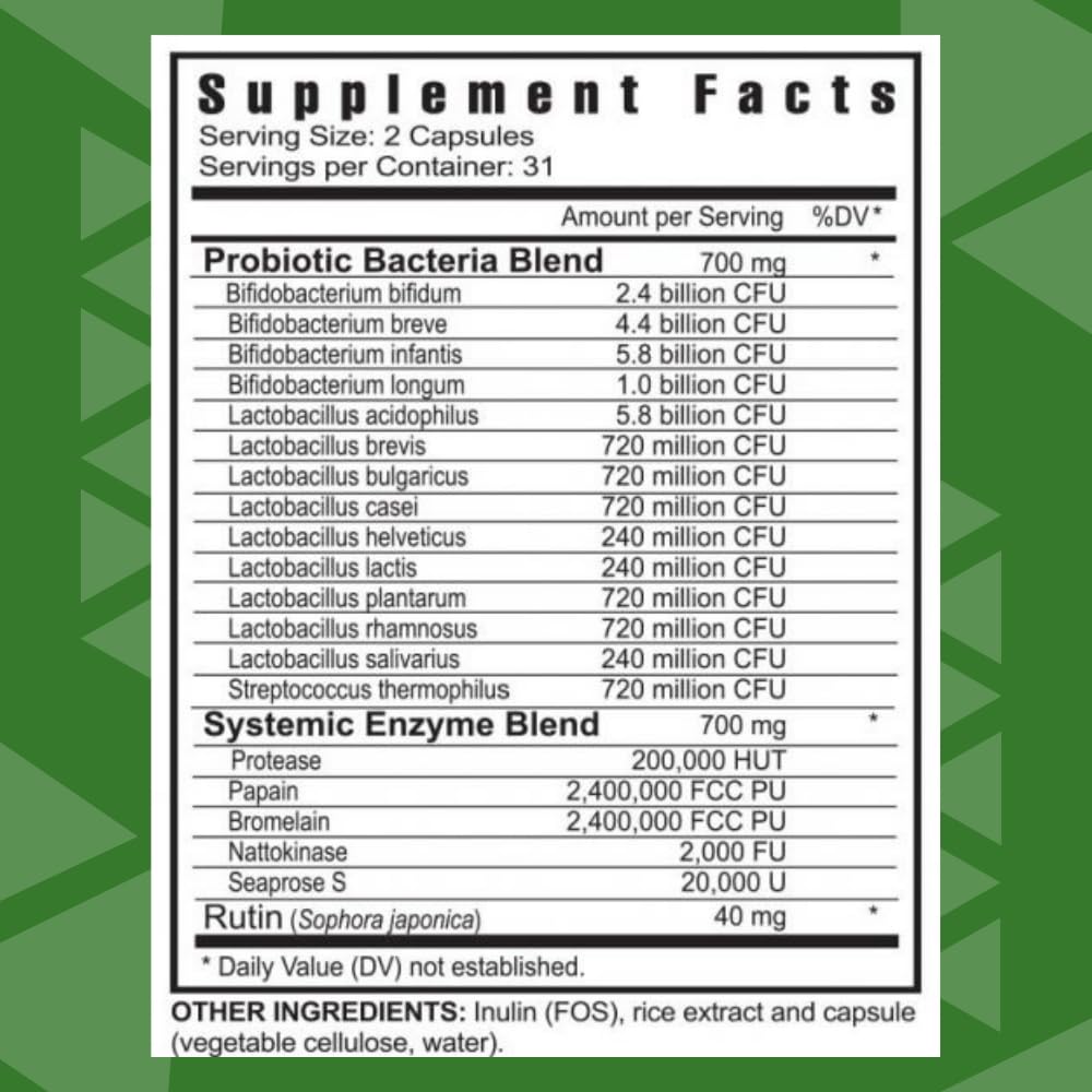 Youngevity Ultimate Nightly Essense Probiotics with Enzymes 14+ Strains Systemic Enzymes Cutting Edge Capsules 62 Count