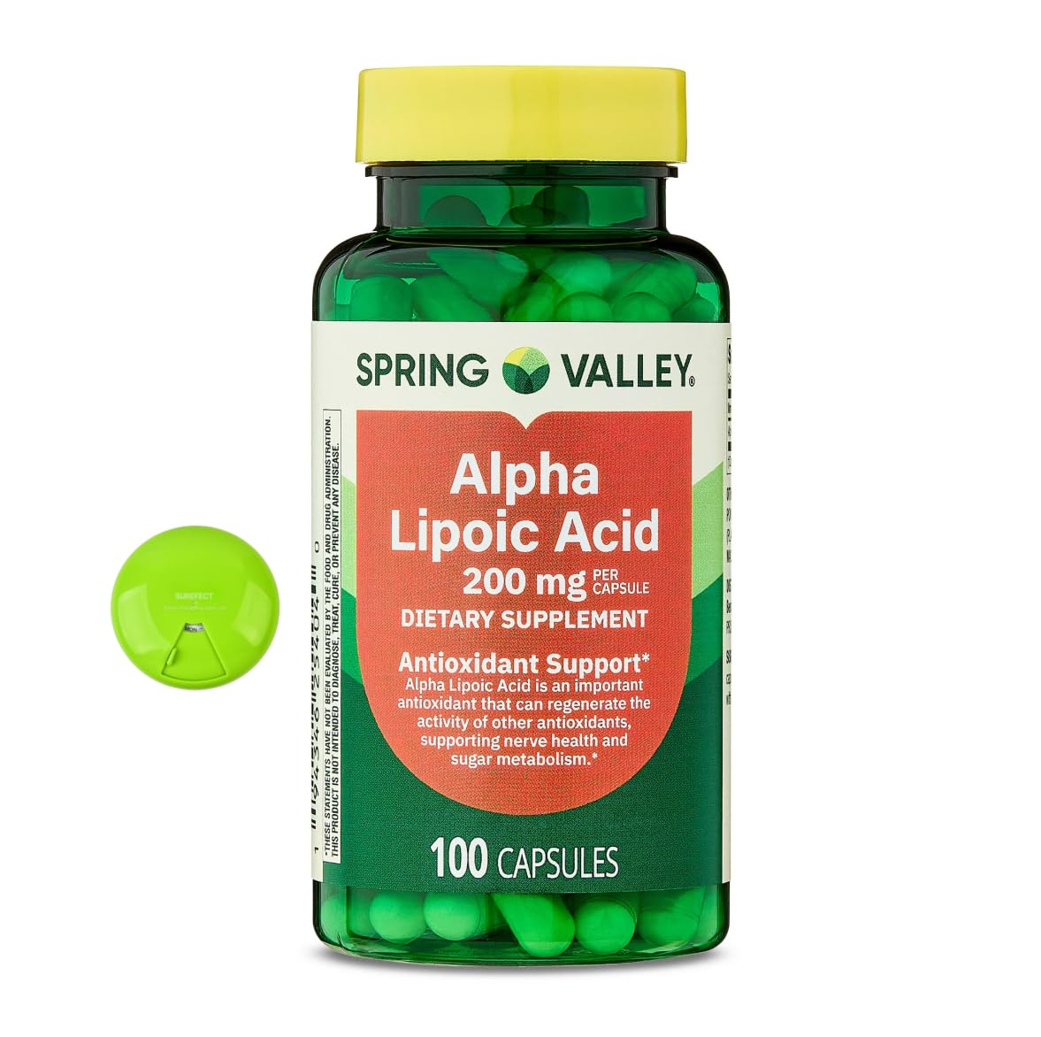 SUREFECT Alpha Lipoic Acid Capsules - 200mg, Antioxidant Support, 100 Count