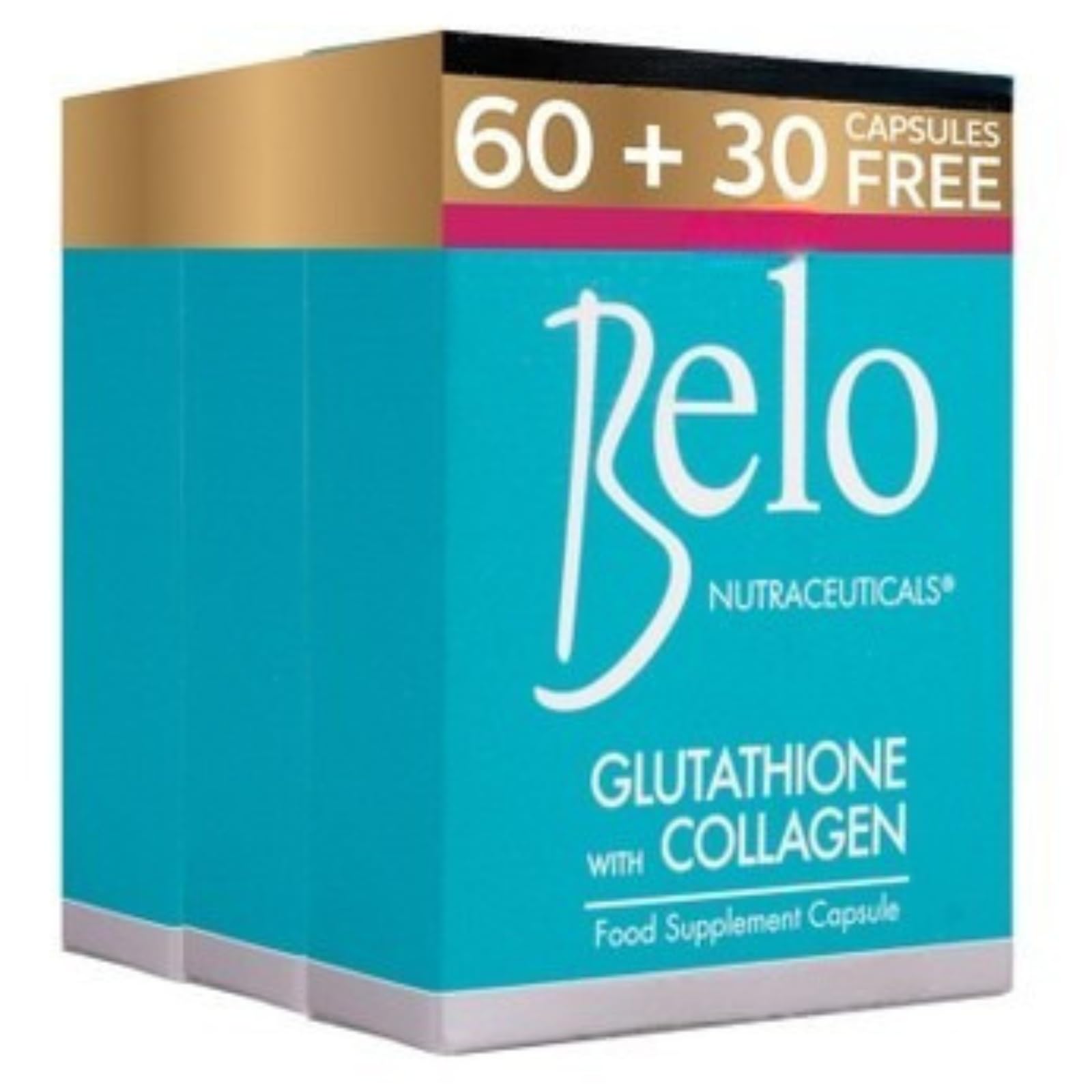 Belo Essentials Glutathione Collagen Advanced Skin Support Beauty Capsule Supplement 30 Capsules