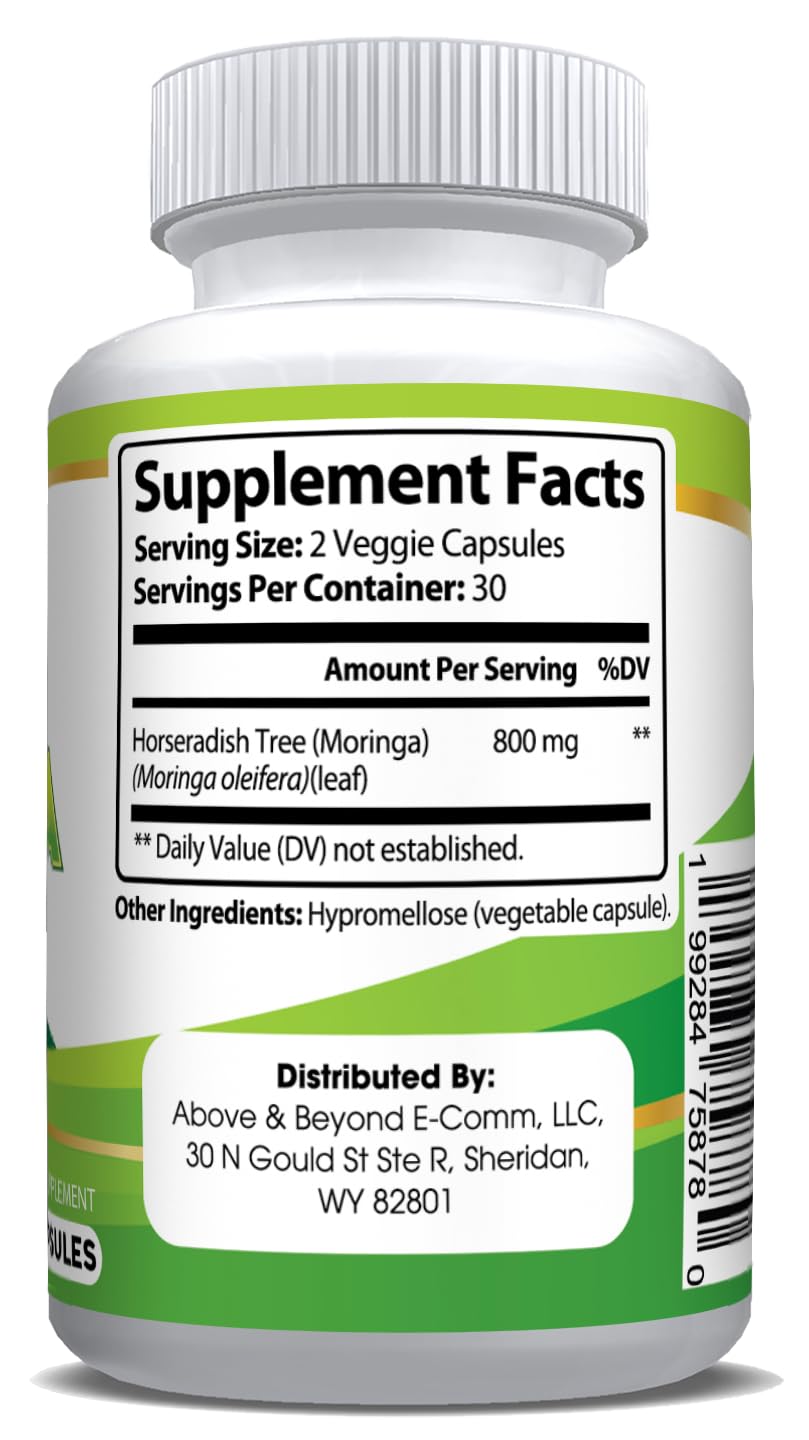 Pure Natural Smart Foods Moringa Leaf Capsules 60 Count