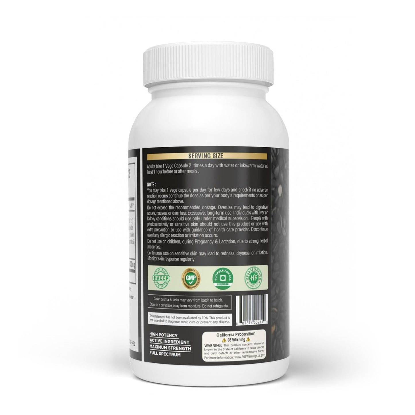 Herbsforever Babchi(Bakuchi/Psoralea corylifolia)-Extra Strength(5:1) Extract, Equiv. to 1200mg Seeds Powder Per Serving- White Spot & Patches Reduction|Skin Clear & Uniform Capsules, 60 Count