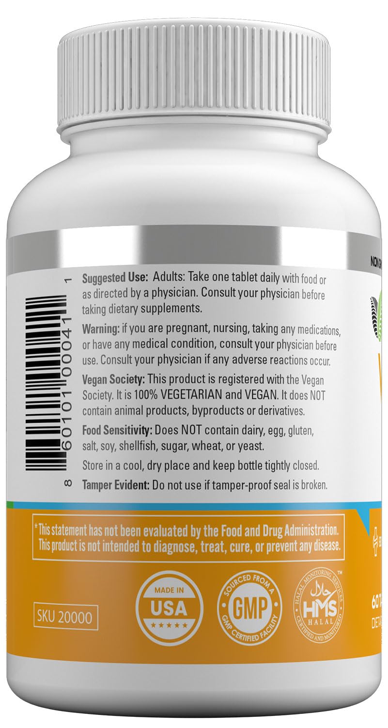HAYAT Vitamin D 2400 IU D2, Vegan Natural, Certified Halal Tablets, 180 Count