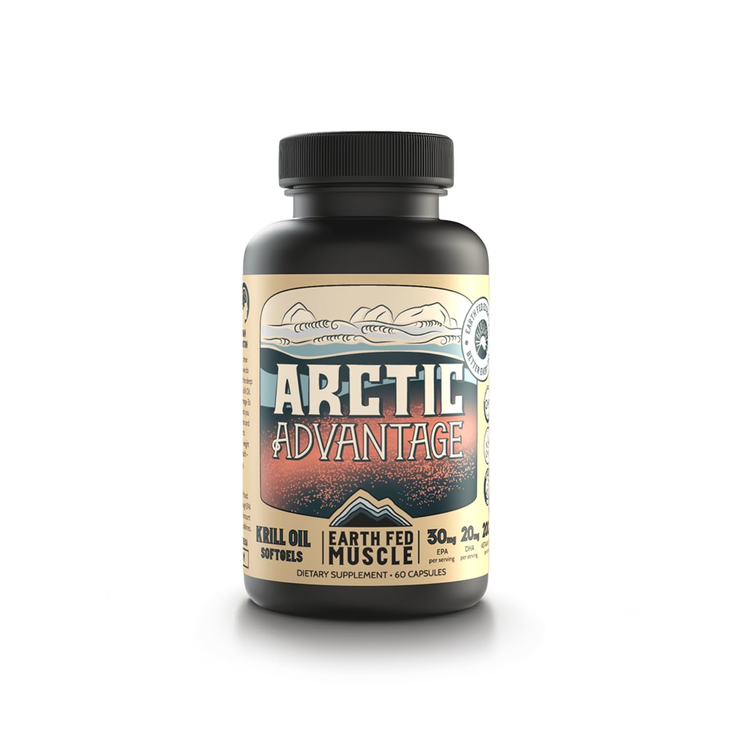 Earth Fed Muscle Arctic Advantage Krill Oil 500mg Capsules, 60 Count