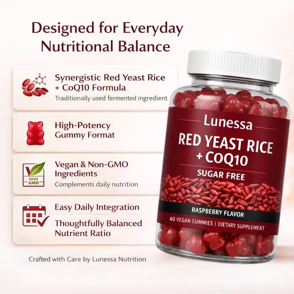 SUBMETIC Lunessa Red Yeast Rice Gummies, 60 Gummies