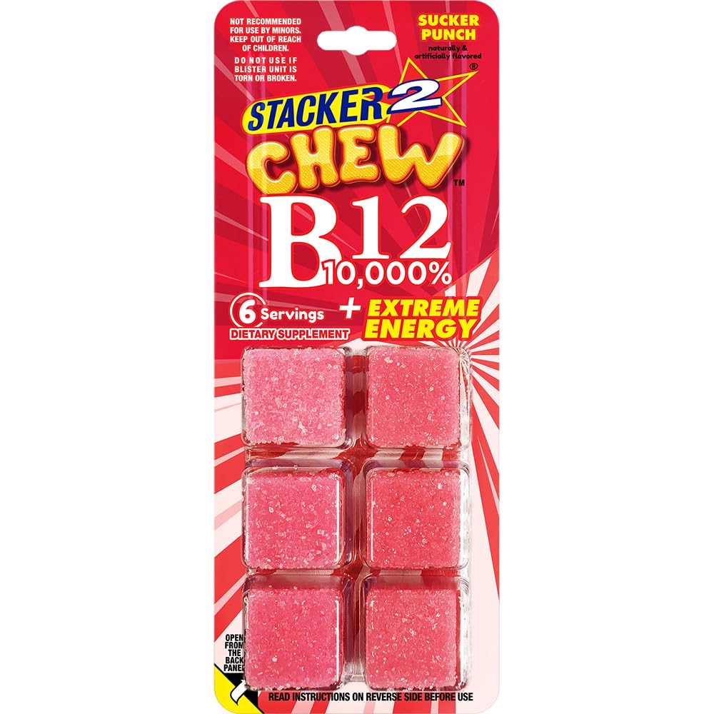 STACKER 2 B12 10,000% Chew Gummy, 1 count