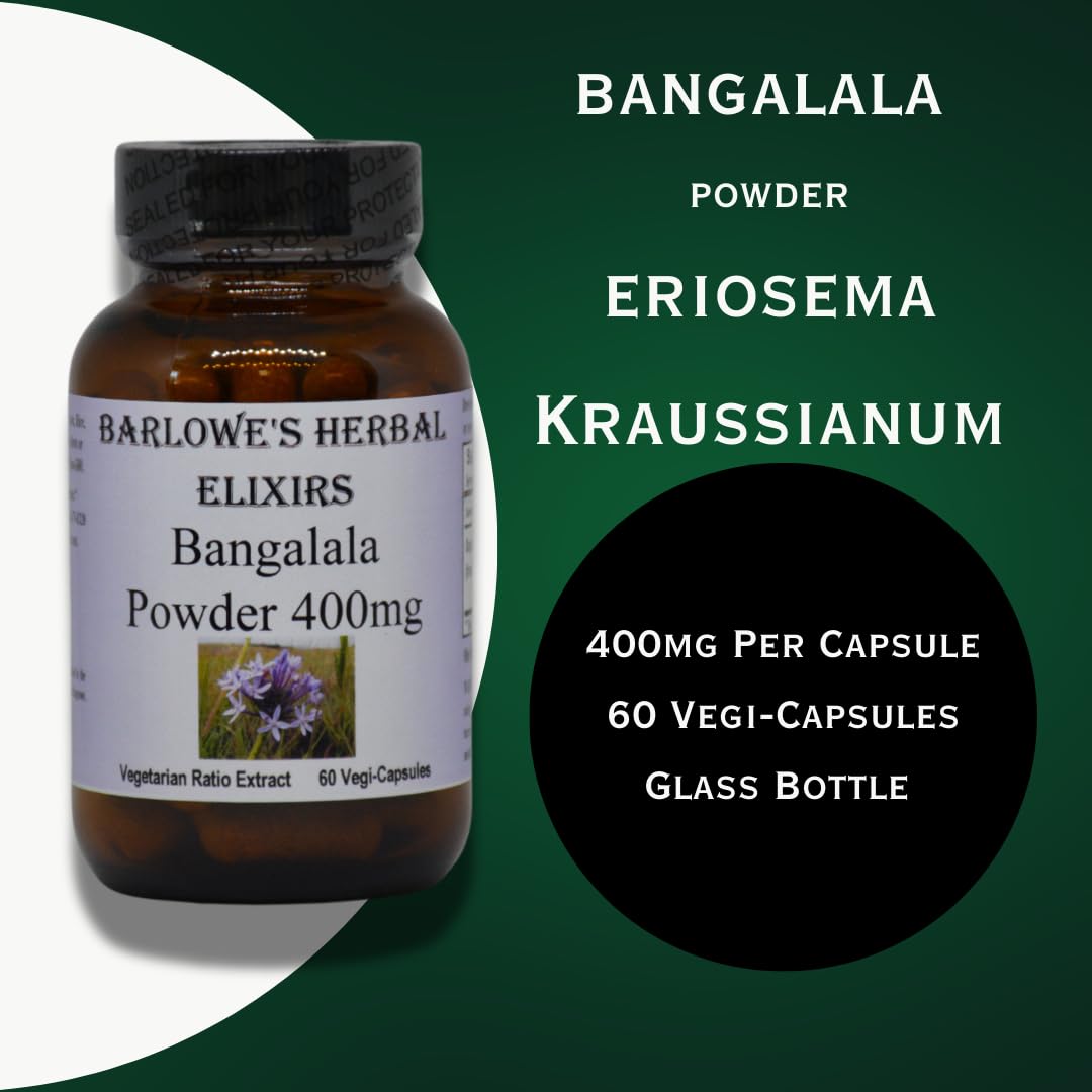 Barlowe's Herbal Elixirs Bangalala (Eriosema Kraussianum) Capsules, 60 Count
