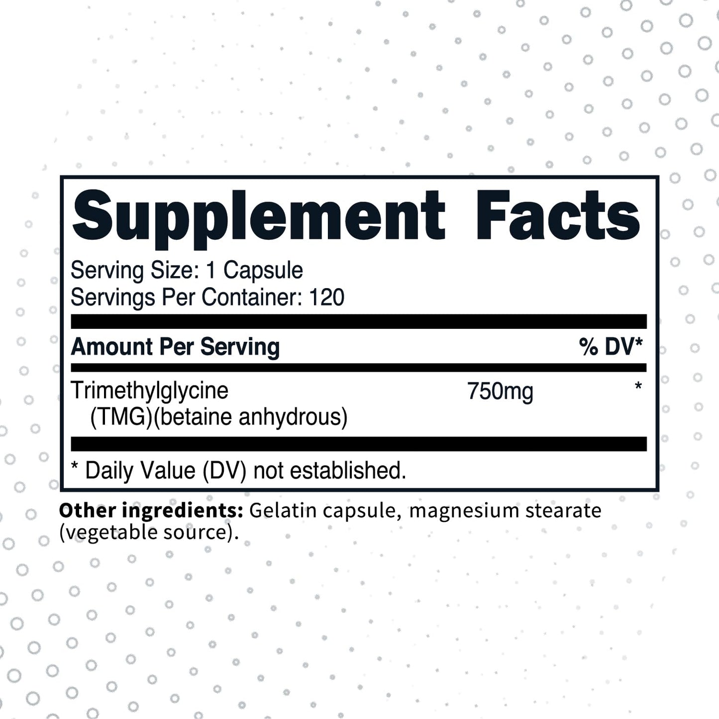 Type Zero Clean TMG Trimethylglycine Capsules 240