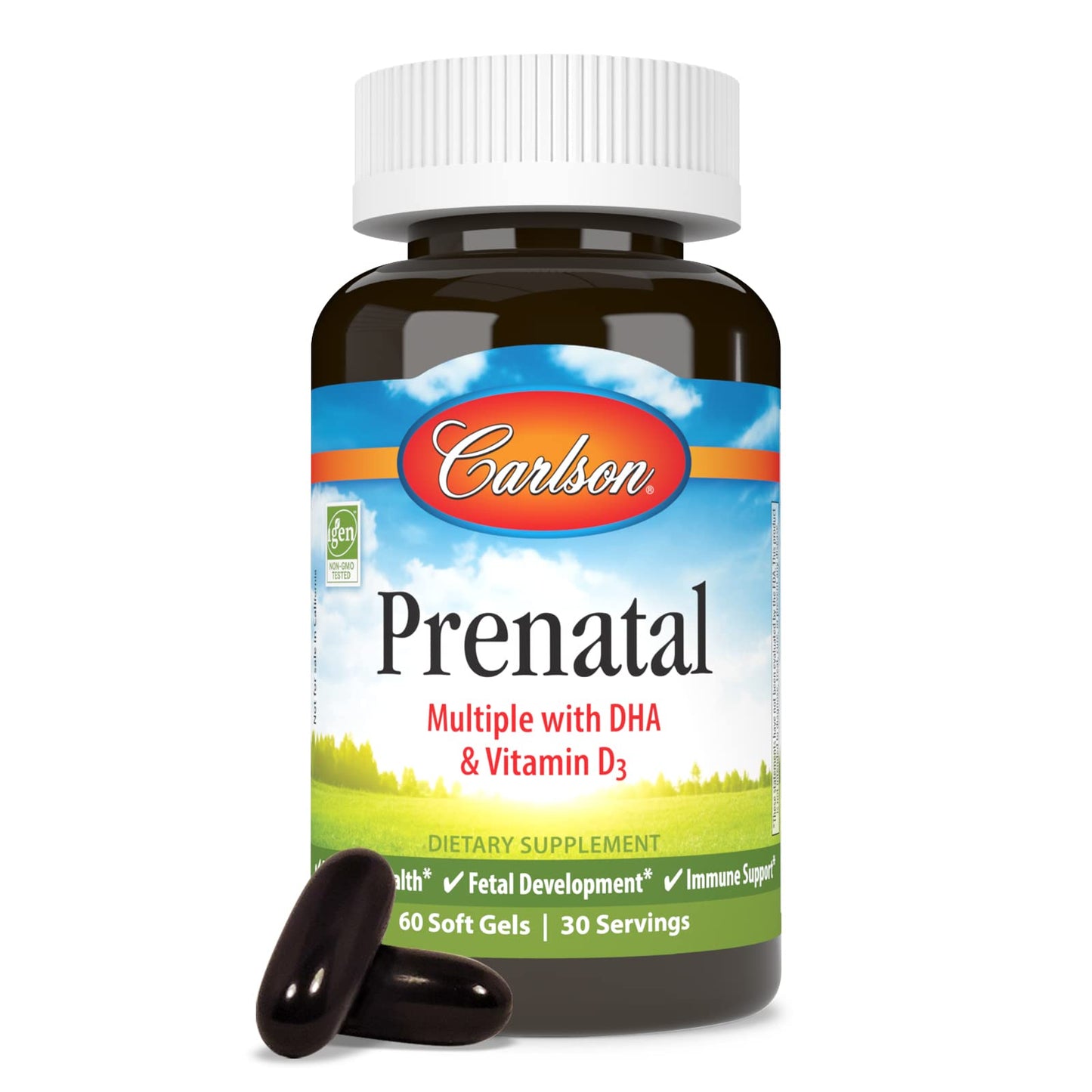 Carlson Prenatal Multiple with DHA & Vitamin D3 Softgel, 60 Count