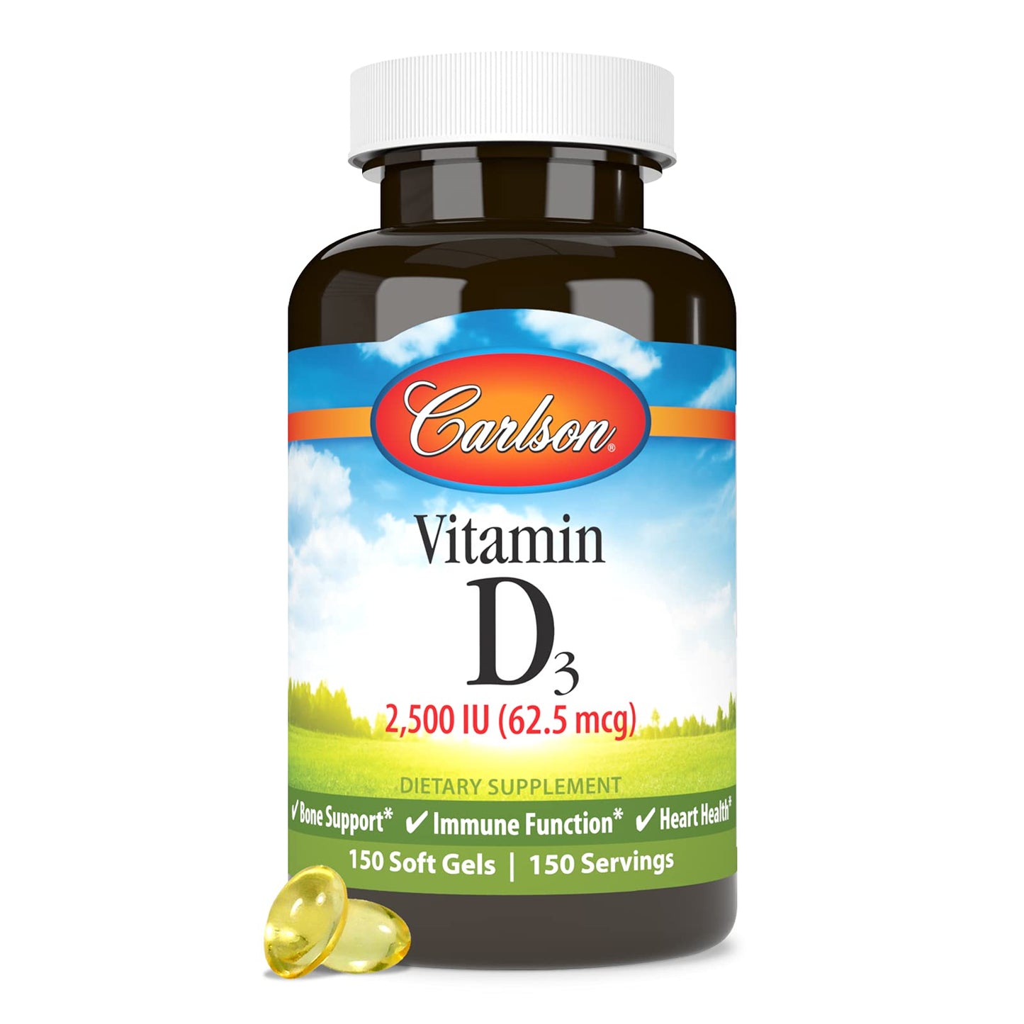 Carlson Vitamin D3 Soft Gels, 150 Soft Gels