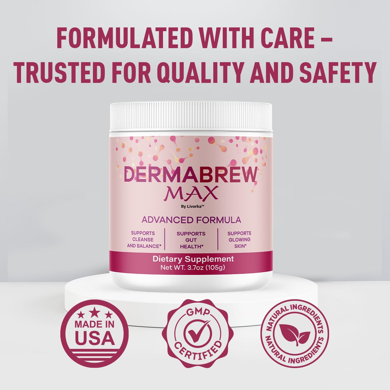 LIVORKA DermaBrew Max Powder 12 oz Pack of 2
