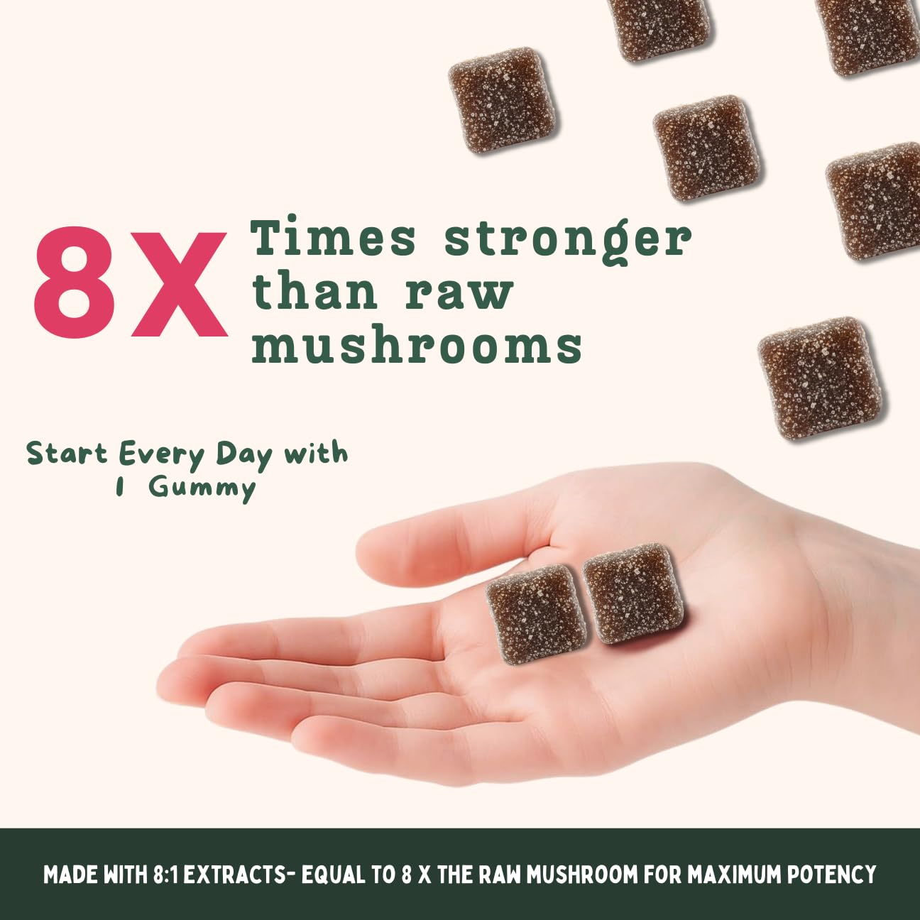 Baker's Botanics Adaptogenic Mushroom Gummies – Antioxidant Botanical Blend, 30 Gummies