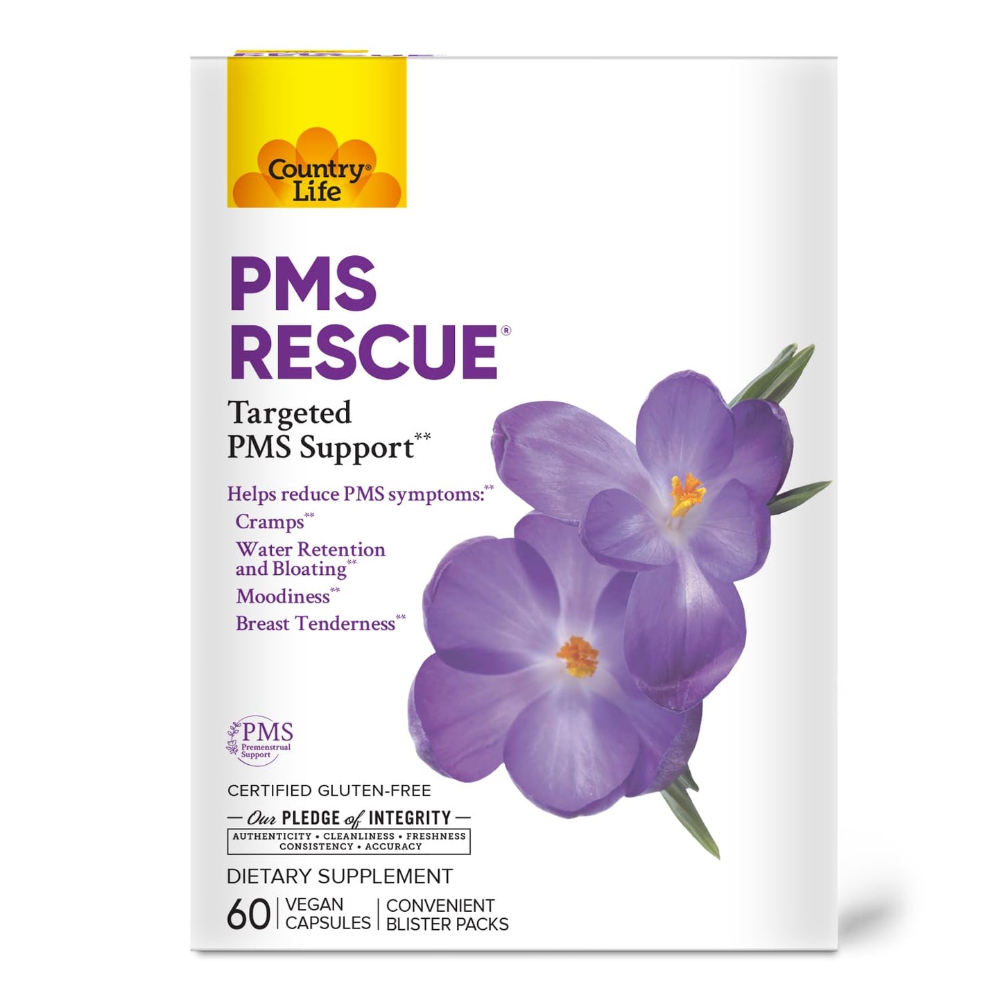 Country Life PMS Rescue PMS Support Capsule, 60 Count