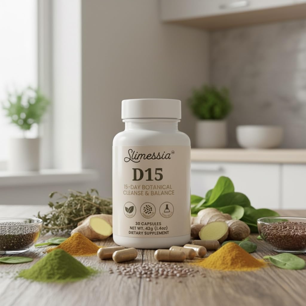 SLIMESSIA D15 15-Day Botanical Cleanse and Balance Supplement, 30 Capsules