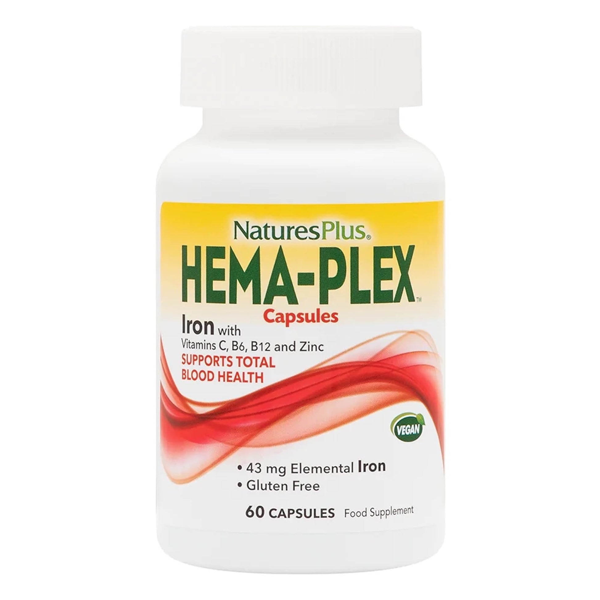 NaturesPlus Hema-Plex Iron 60 Fast-Acting Capsules