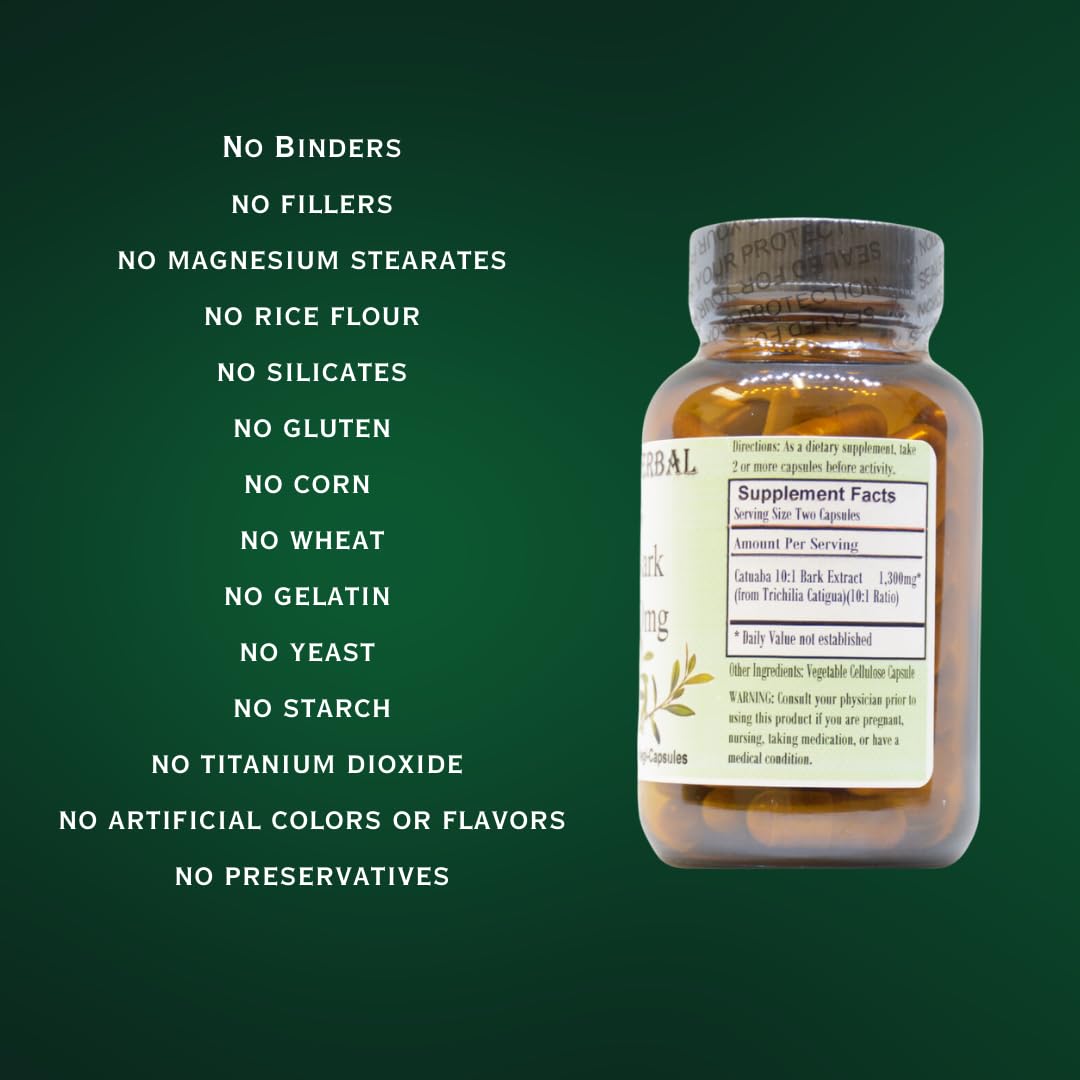 Barlowe's Herbal Elixirs Catuaba 10:1 Extract 650 mg Per Capsule, 60 Capsules