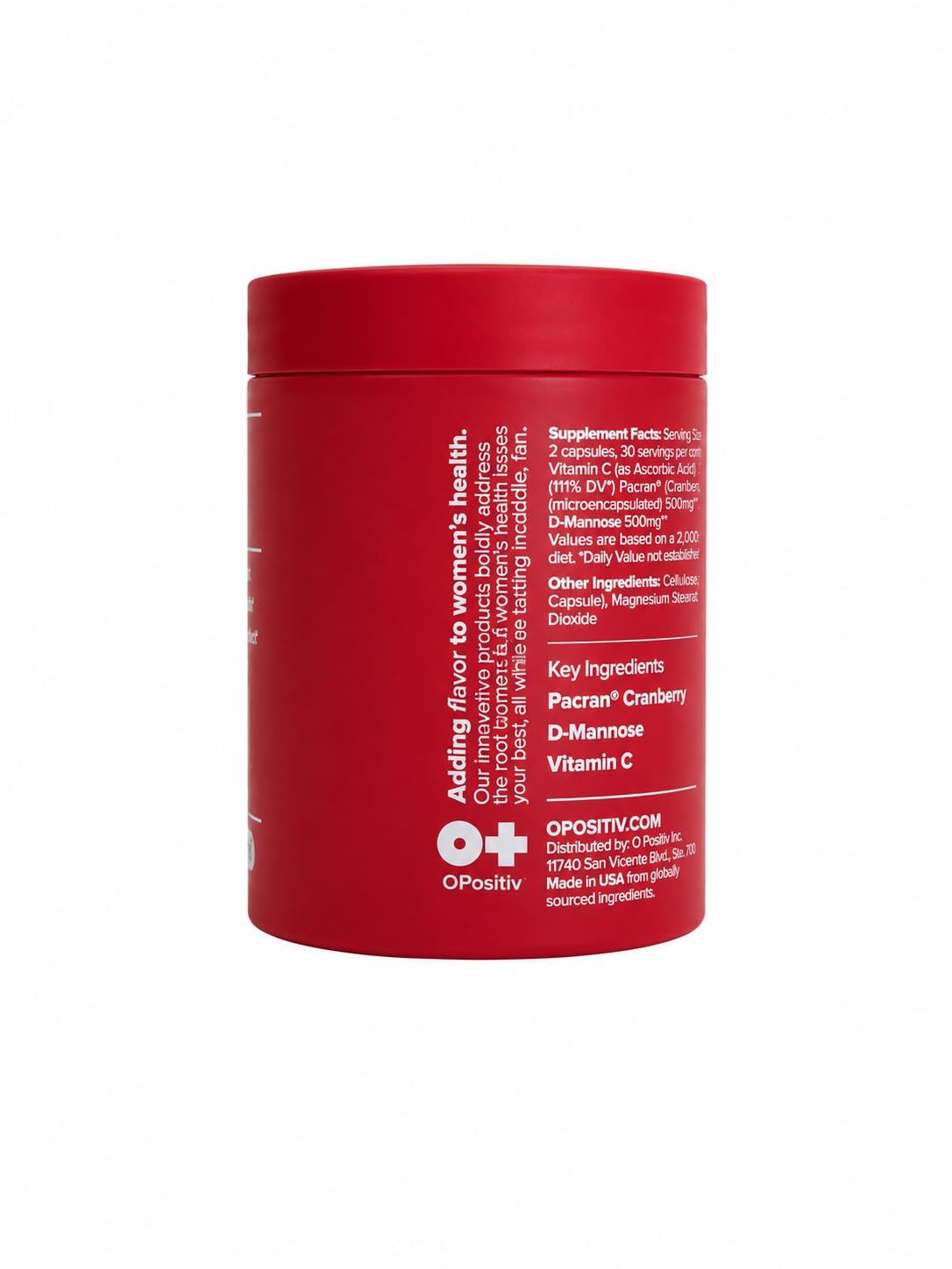O Positiv URO Urinary Tract Health Supplement with Pacran Cranberry Capsules 120 Capsules