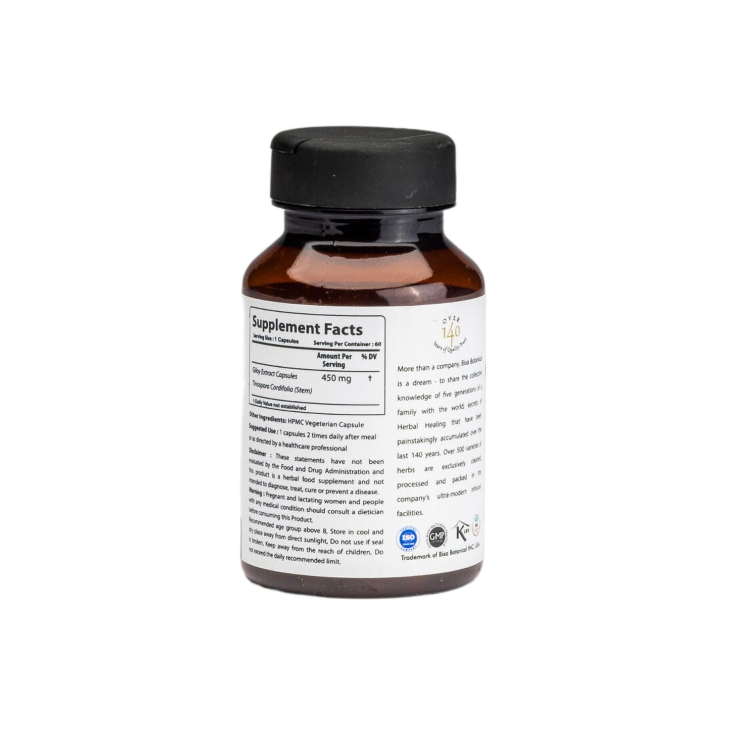 bixa BOTANICAL Guduchi Extract Capsule 60 Count