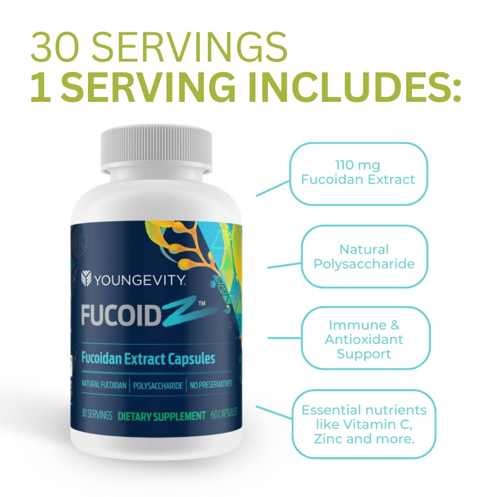 Youngevity FucoidZ Organic Fucoidan Extract Immune Support, 60 Capsules