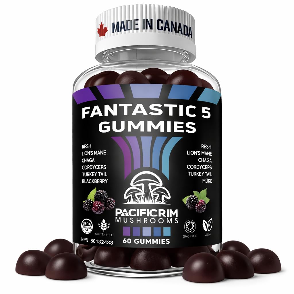Pacific Rim Mushrooms Fantastic 5 Organic Mushroom Gummies, 60 Gummies