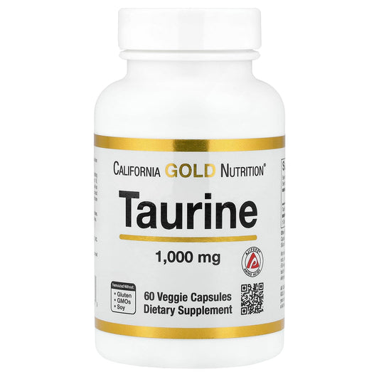 California Gold Nutrition Taurine 1,000 mg, 60 Capsules