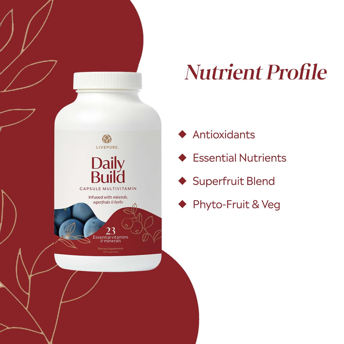 PURE Daily Build Multivitamin, 120 Capsules