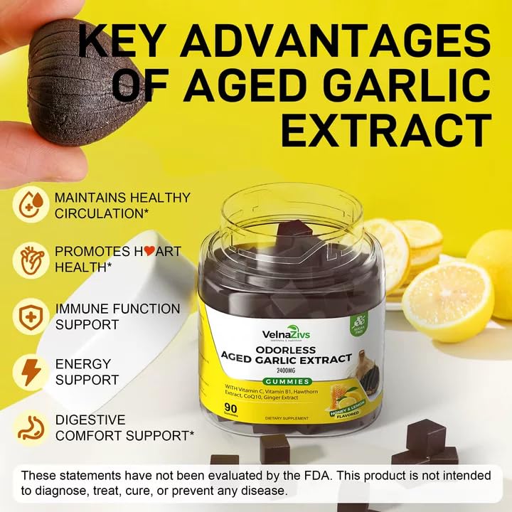 Velna zivs Aged Garlic Extract Gummies 90 Count