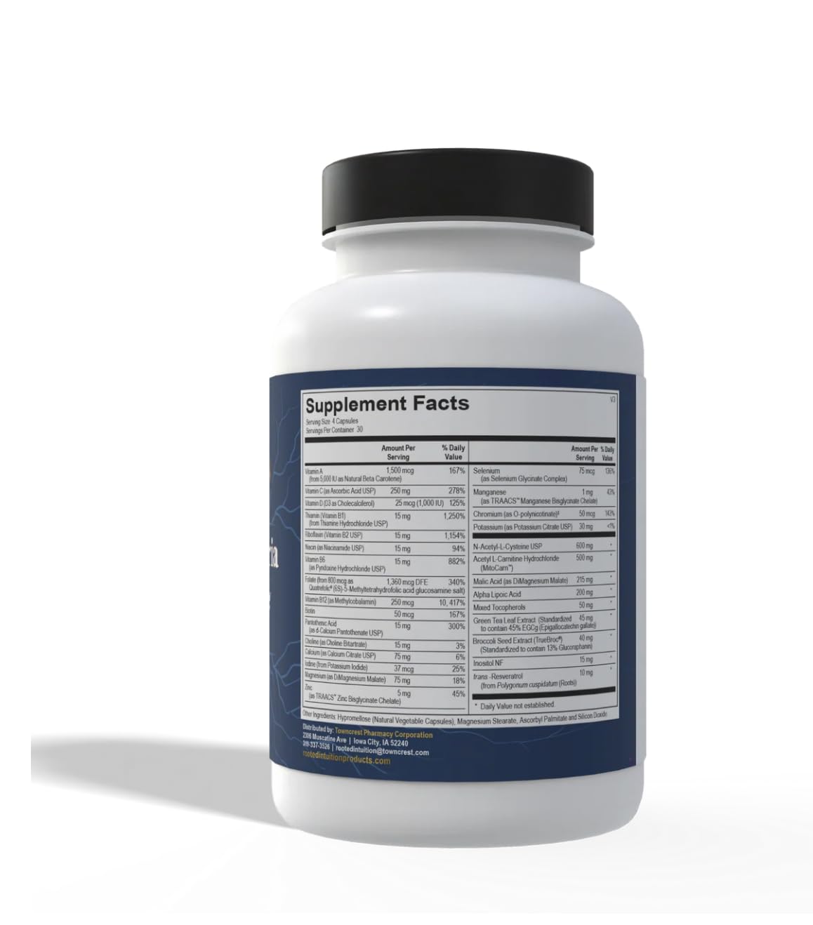 Rooted Intuition Mitochondria Recharge - Cellular Energy & Antioxidant Complex, 120 Capsules