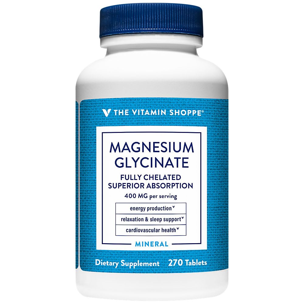 The Vitamin Shoppe Magnesium Glycinate 400 mg Tablets, 270 Count