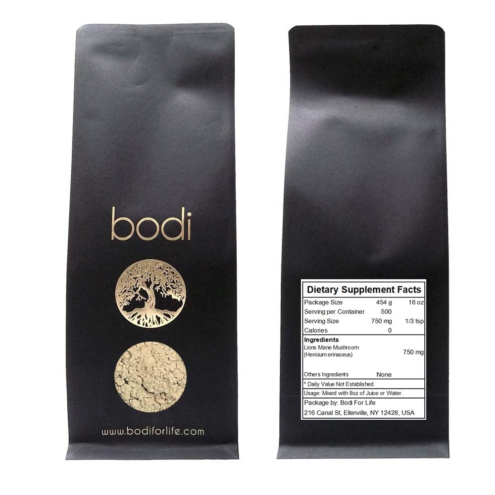 bodi Lions Mane Mushroom Powder, 16 oz