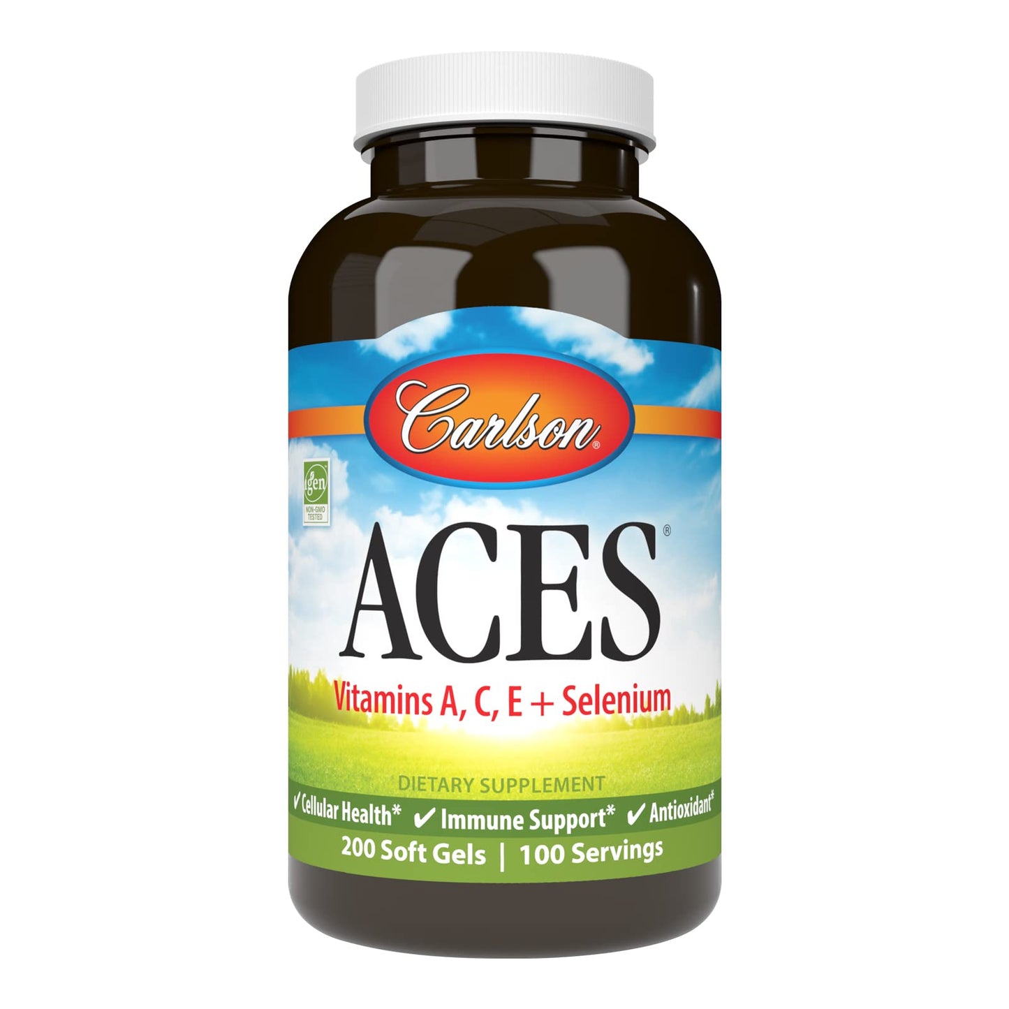 Carlson ACES Vitamins A, C, E + Selenium, Cellular Health & Immune Support, Antioxidant, Softgels, 200