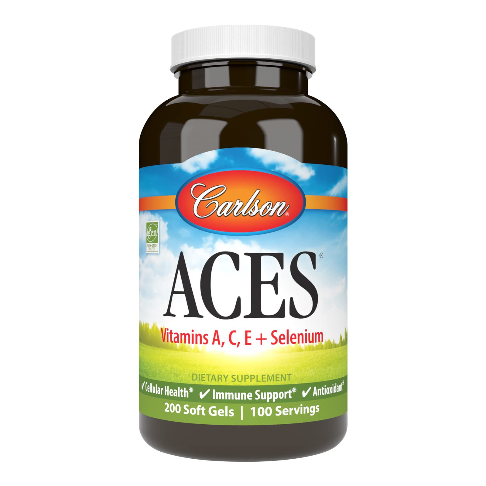 Carlson ACES Vitamins A, C, E + Selenium, Cellular Health & Immune Support, Antioxidant, Softgels, 200