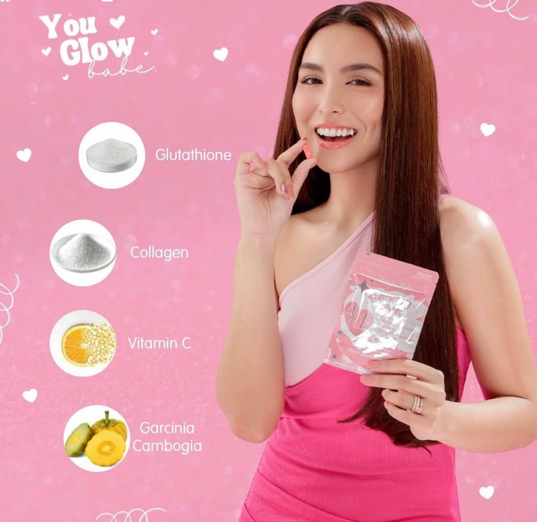You Glow Babe Beauty White 4 in 1 Glutathione Food Supplement Capsules, 60 Count