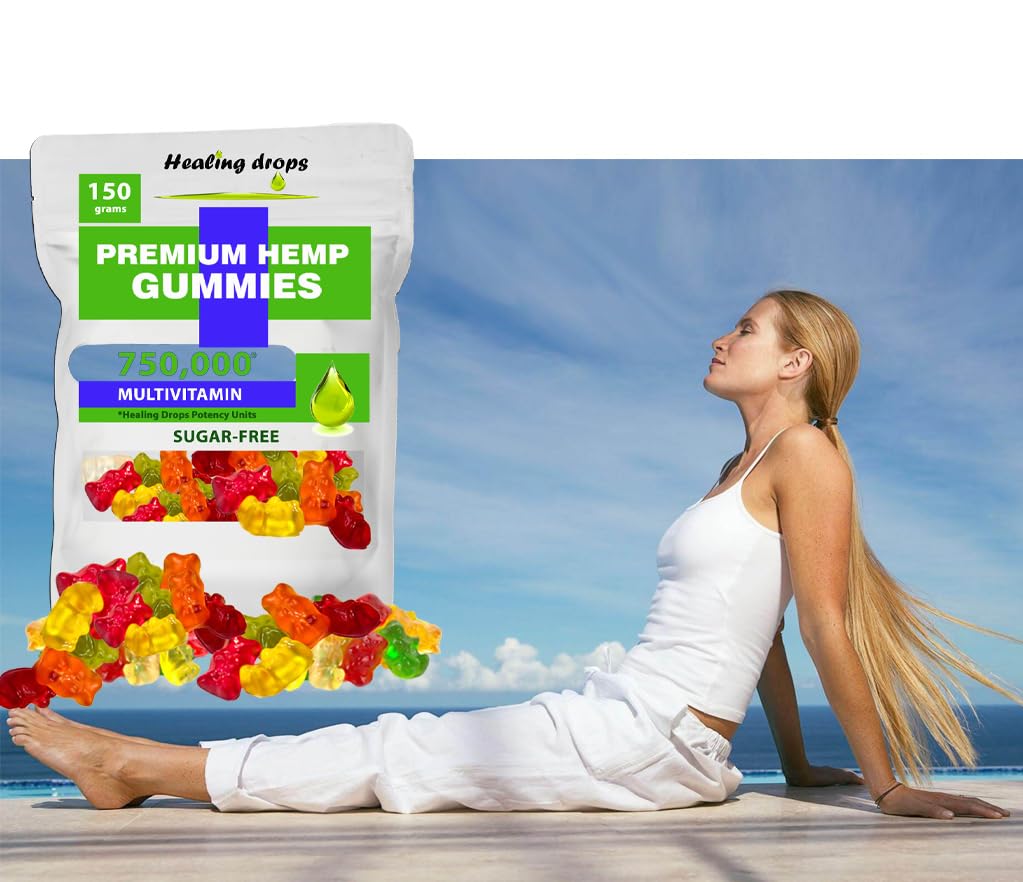 HEALING DROPS Hemp Gummies Omega-3-6-9 Chewable 42 Count