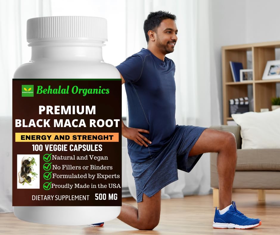 Behalal Organics Black Maca Root Quick Release Capsules, 100 Capsules
