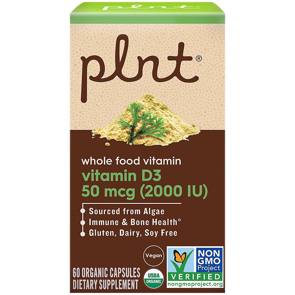 plnt Vitamin D3 50 mcg (2,000 IU) Capsules, 60 Count