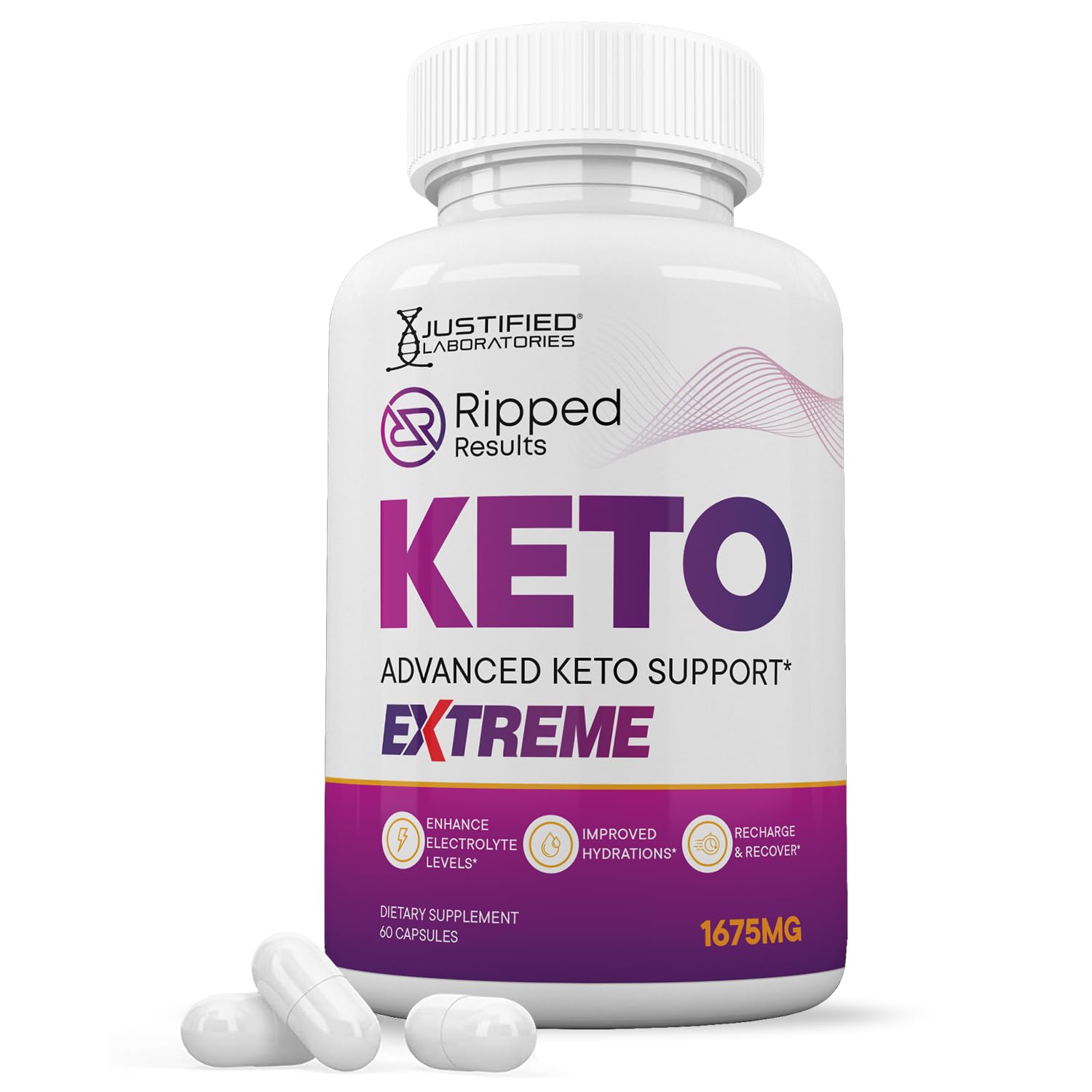 Justified Laboratories Ripped Results Keto ACV Extreme Capsules, 60 Count