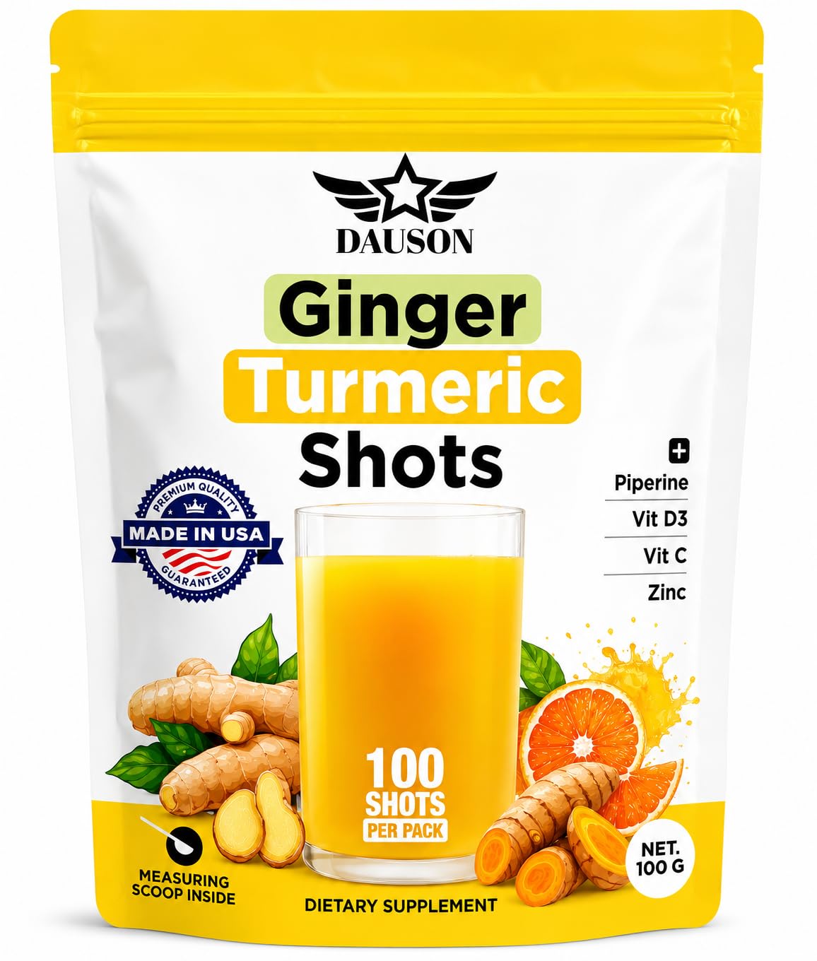 DAUSON Daily Wellness Ginger Shots 100g Powder 3.53