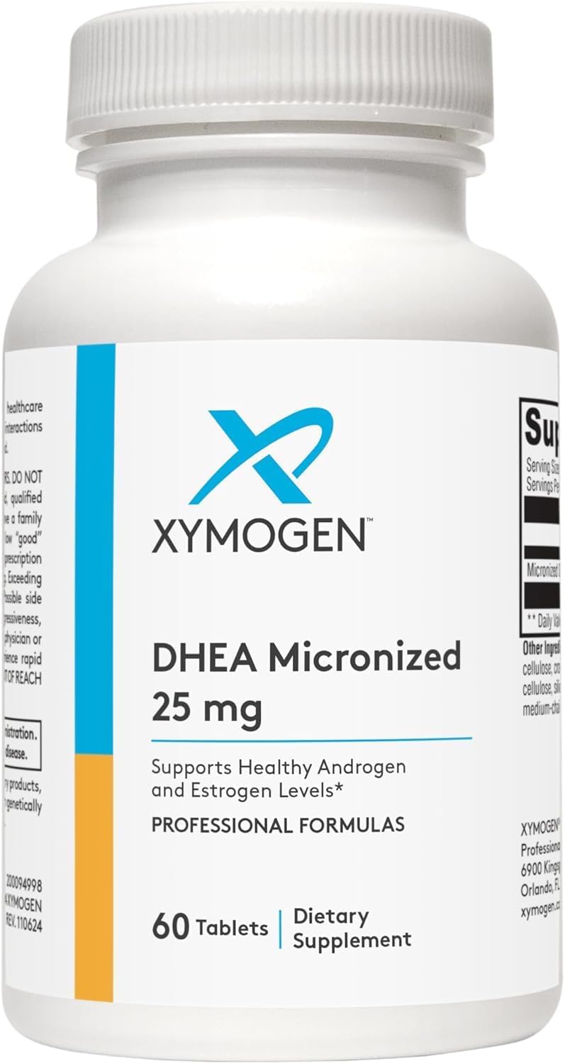 XYMOGEN DHEA Micronized 25 mg Dehydroepiandrosterone Androgen and Estrogen Support Tablet, 60 Count