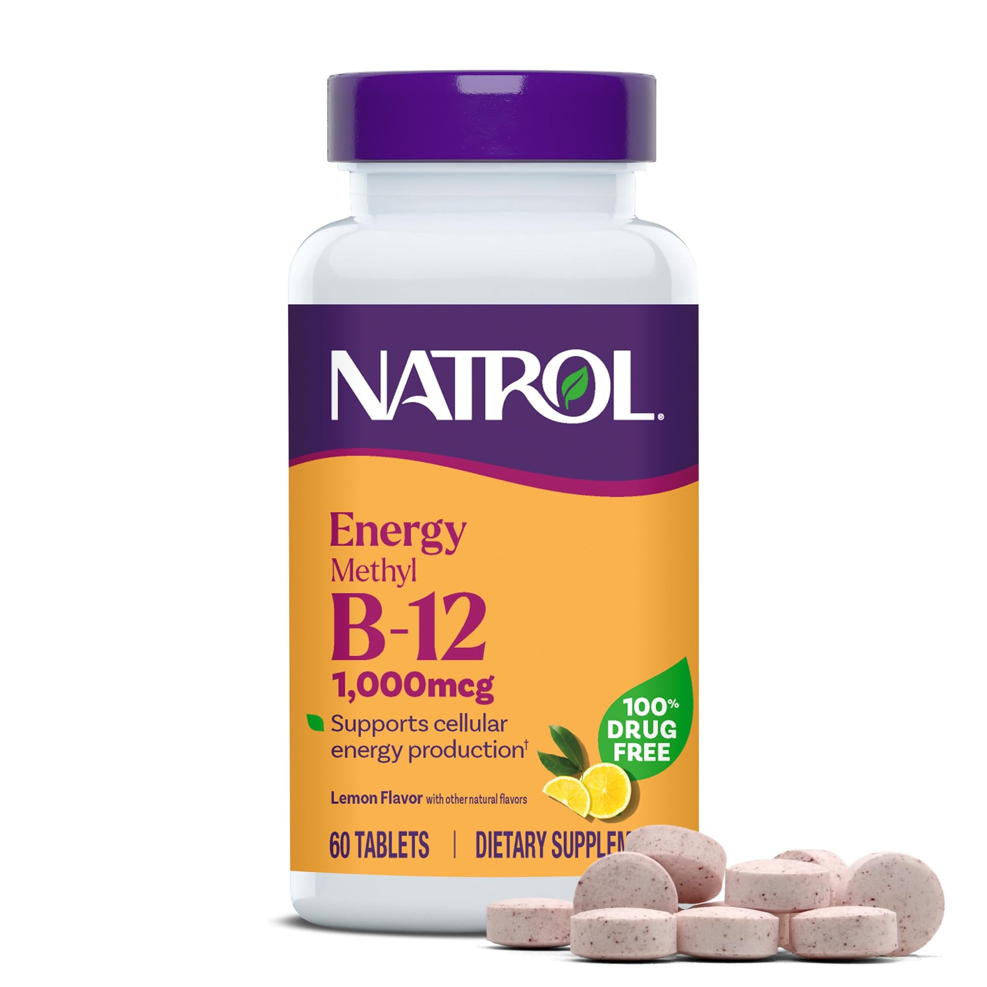 Natrol Methyl B-12 1000 mcg Energy Chewable Tablets, 60 Count