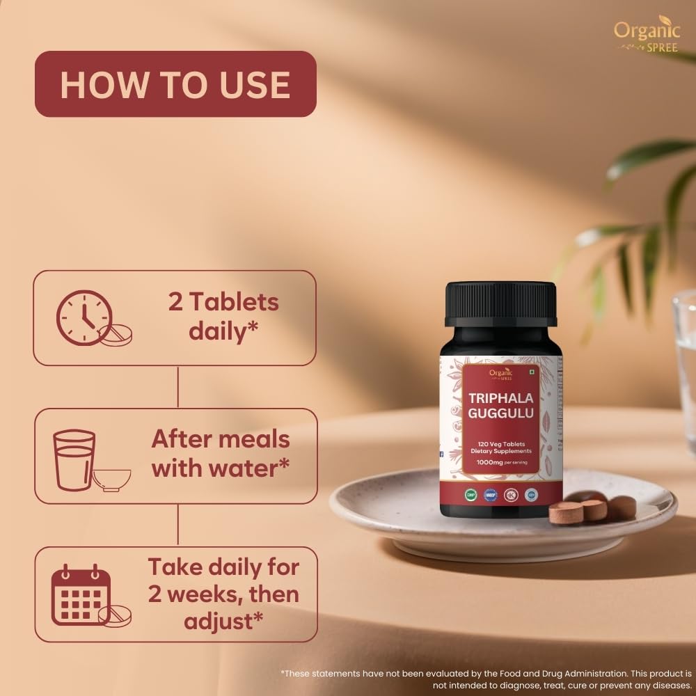 Organic Spree Triphala Guggulu Tablet, 240 Tablets