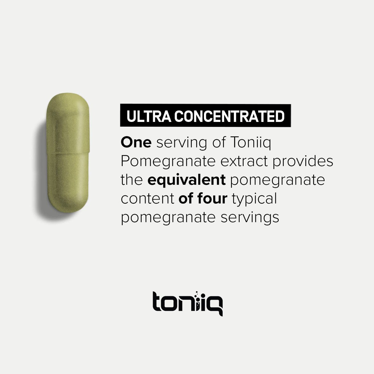 Toniiq Pomegranate Extract Ultra High Potency 35:1 Extract with 90% Ellagic Acid Capsules 120 Count