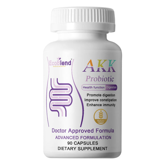 EcoBlend Probiotic 6 Selected Strains for Immune, Digestive & Gut Health, Men & Women, Vegan, Gluten-Free, Non-GMO, Organic Prebiotics, Cranberry Extract, AKK Formula 90 Capsules