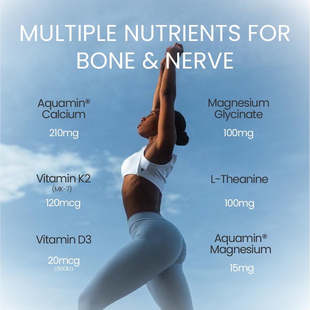 NEUMINA Aquamin Calcium & Magnesium, Vitamin D3 & K2, Vegan 90 Capsules
