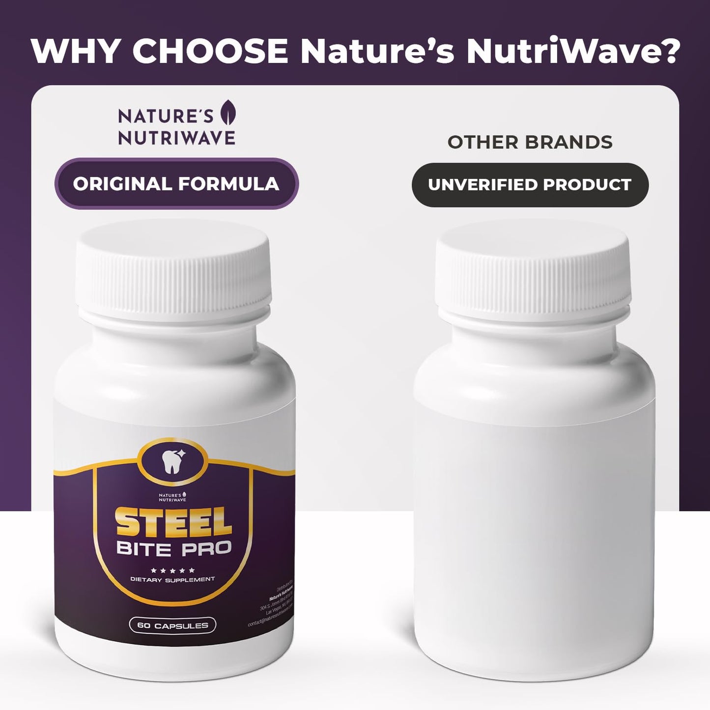 Nature’s NutriWave Steel Bite Pro Oral Wellness Supplement Capsule 360 Capsules